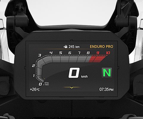 Tukaj vidimo 6,5 - palčni TFT prikazovalnik modela F 850 GS Adventure.