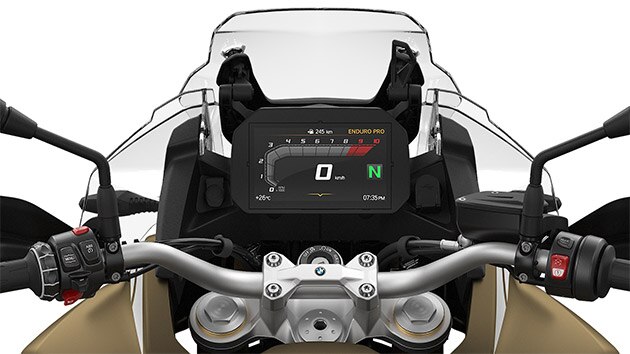 Tukaj vidimo 6,5 - palčni TFT prikazovalnik modela F 850 GS Adventure.