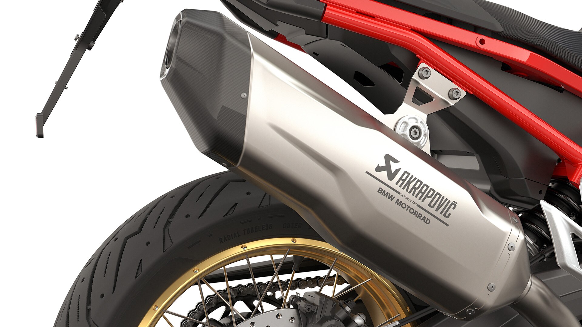 Model F 900 GS znamke BMW Motorrad s končnim glušnikom Akrapovič