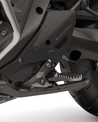 Funkcije Enduro kot so večji ščitnik motorja, zložljiva ročica zavore in nastavljiva prestavna ročica, nožne opore Enduro vključno s sopotnikovimi nožnimi oporami