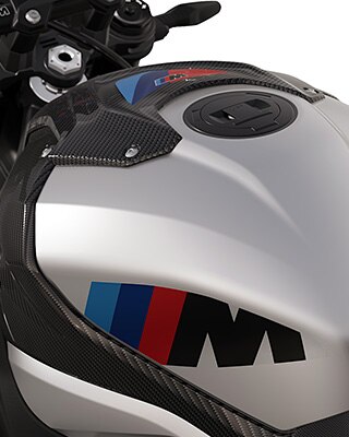Rezervoar modela M 1000 R znamke BMW Motorrad z barvnim trakom M