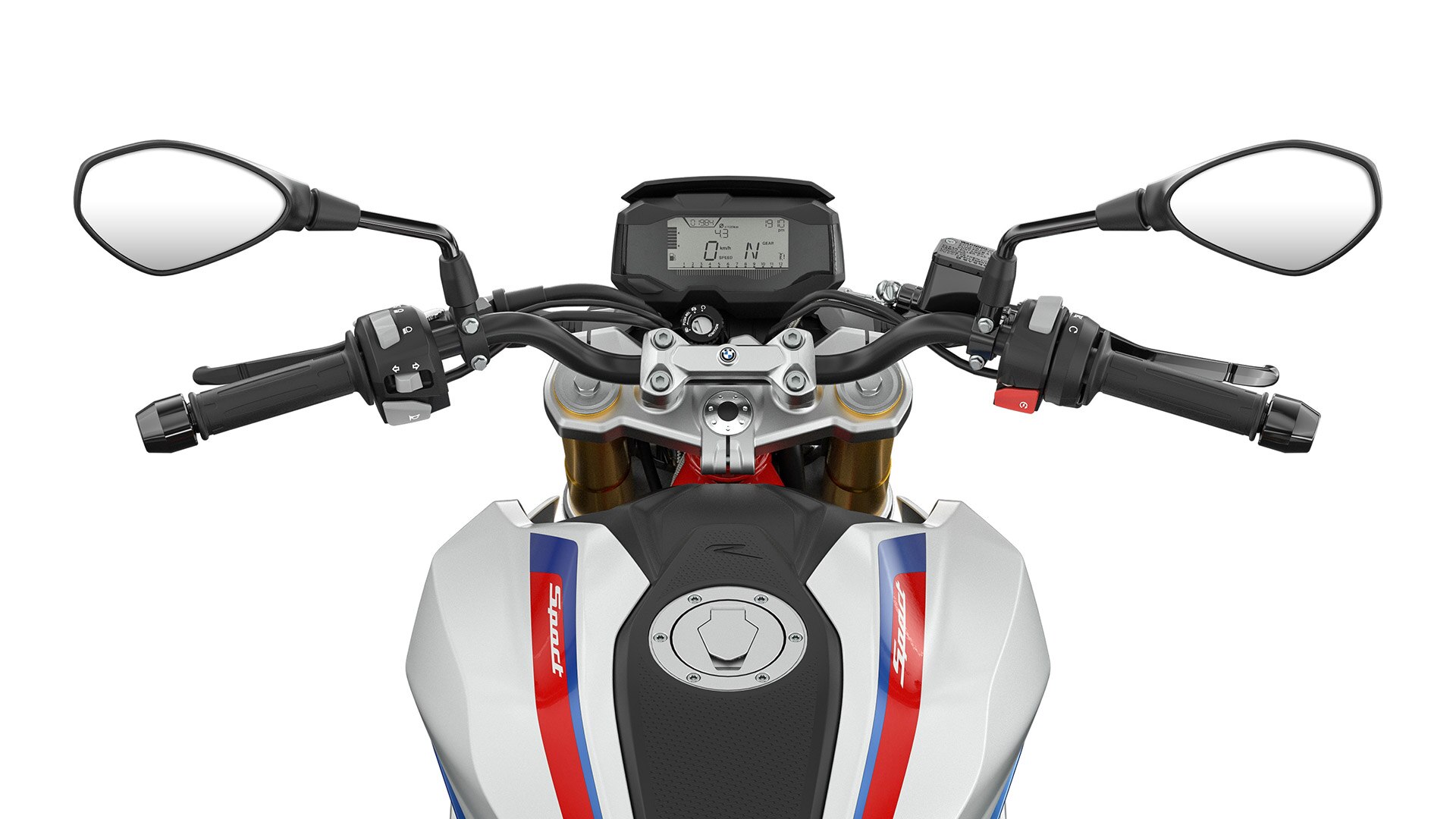 Na sliki so krmilo in upravljalni elementi modela G 310 R.