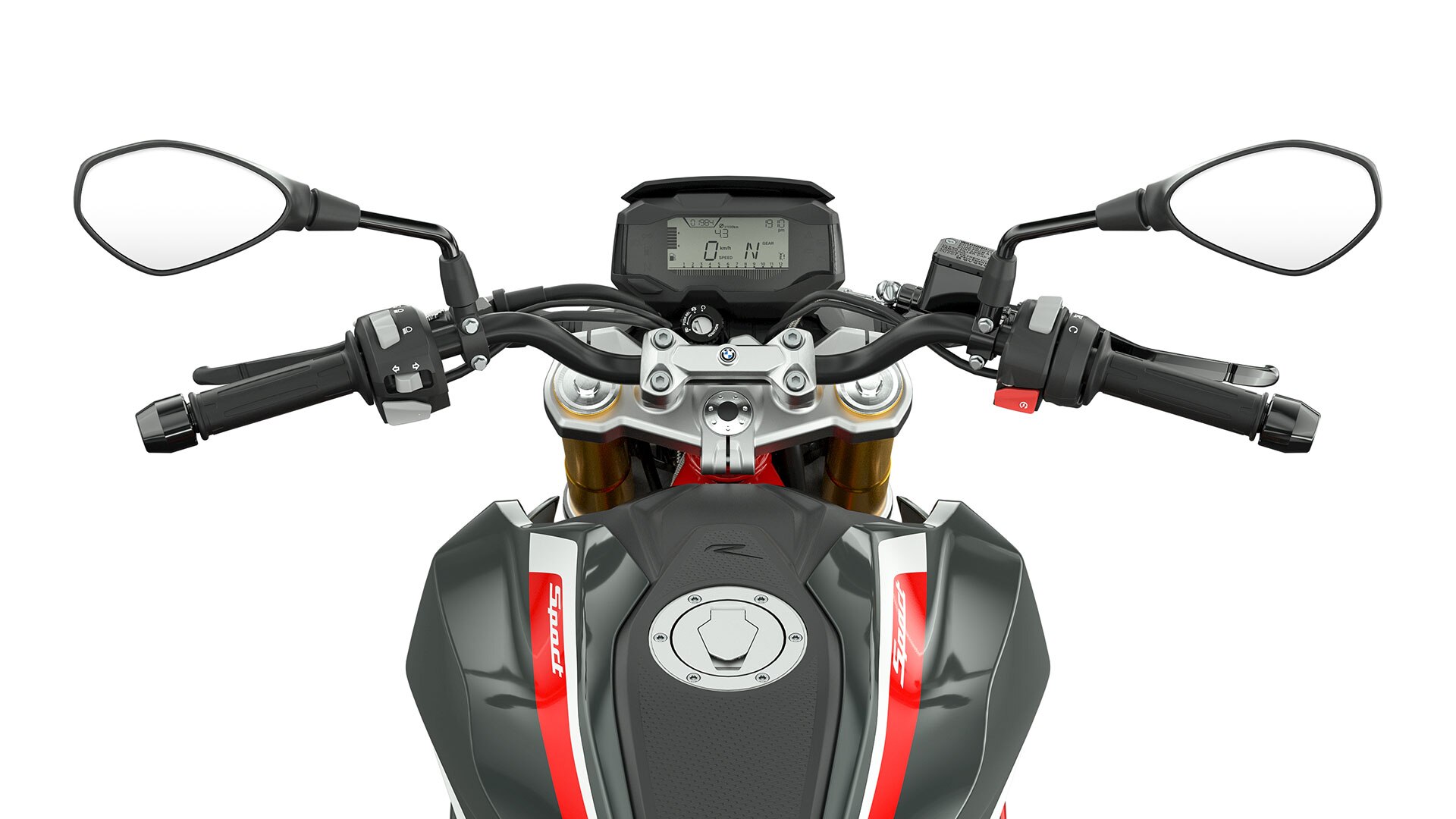 Na sliki so krmilo in upravljalni elementi modela G 310 R.