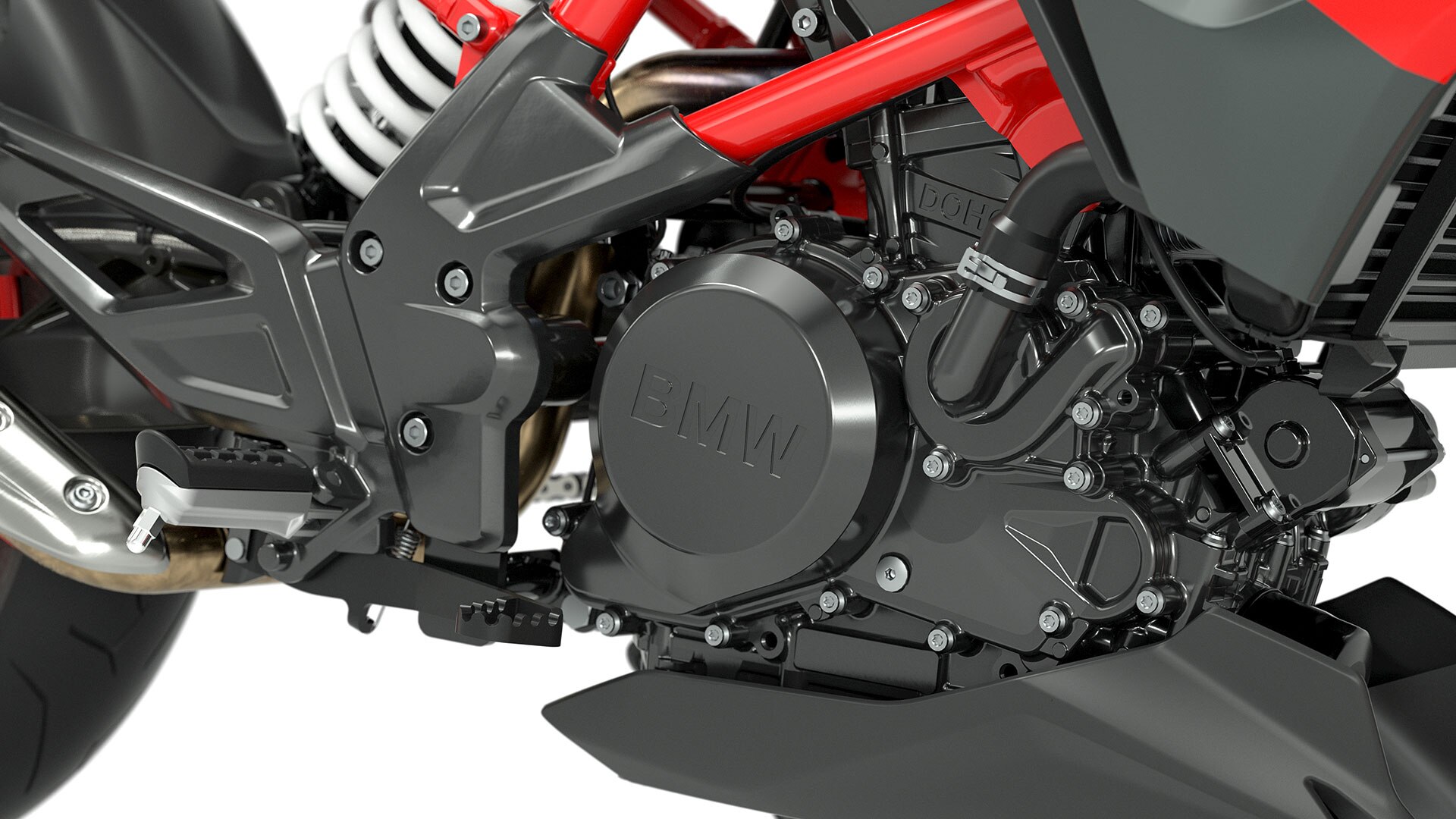 Na sliki je titanovo siv motor modela G 310 R.