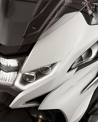 Pogled na novi sprednji del z žarometi s tehnologijo LED motornega kolesa R 1250 RT.